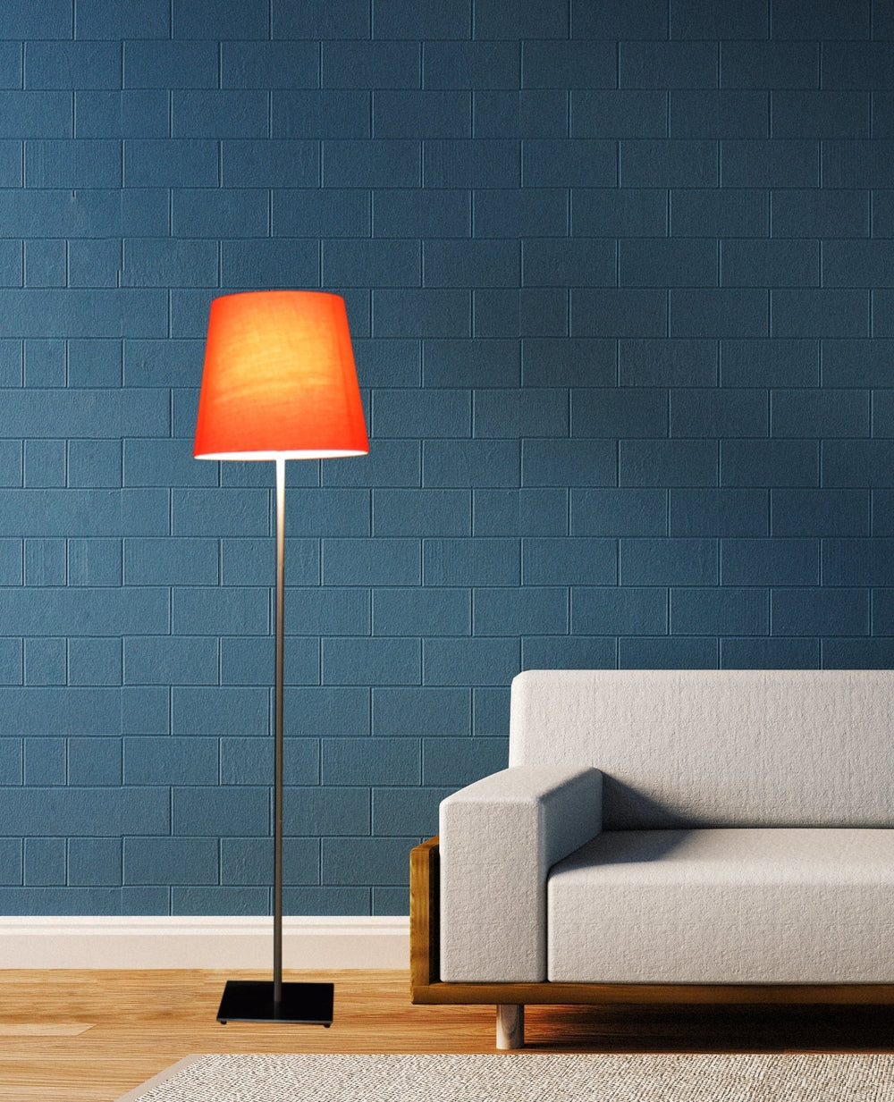 Red Shade Floor Lamp