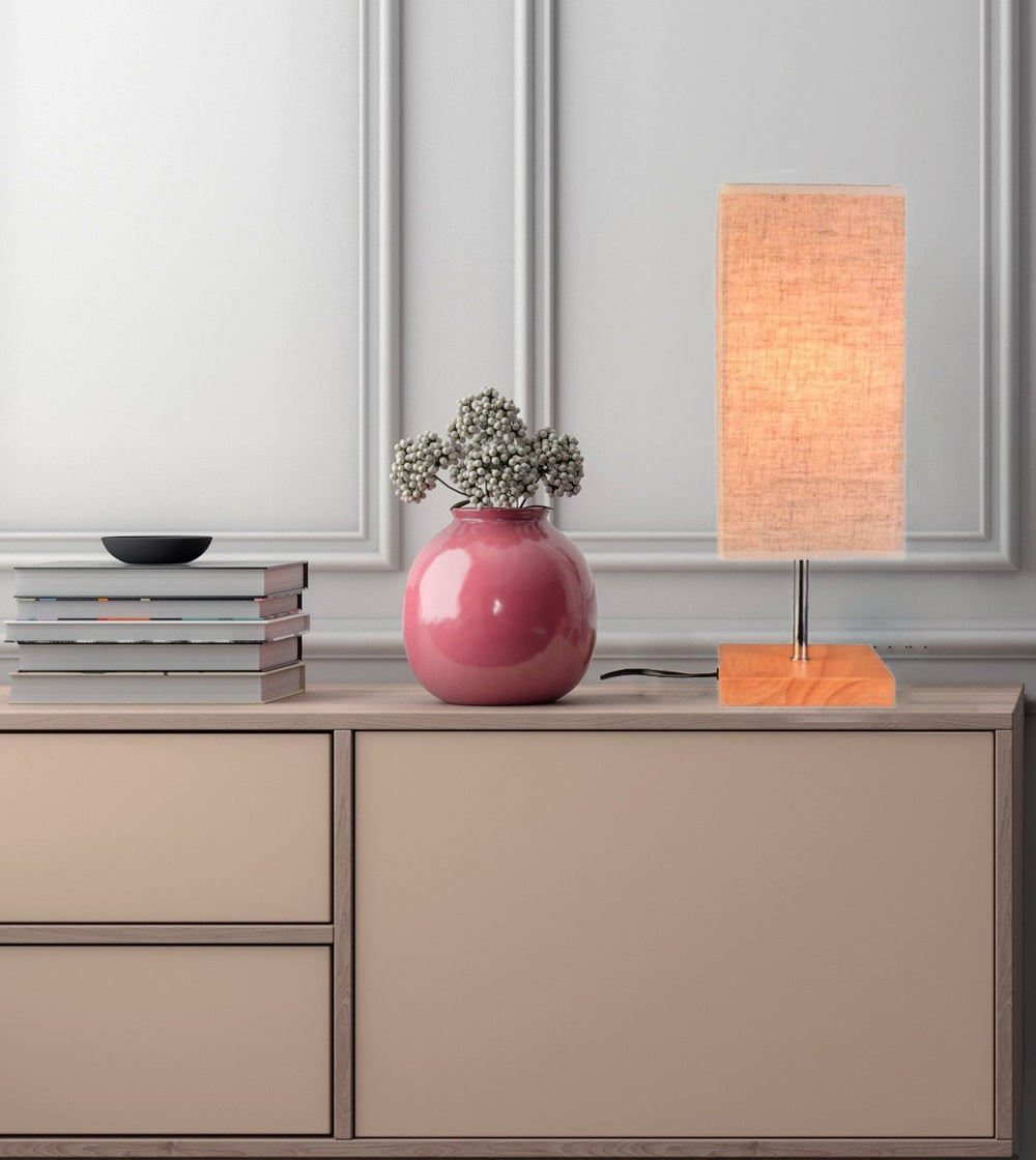 Square Table Lamp Bedside Lamp with Shade