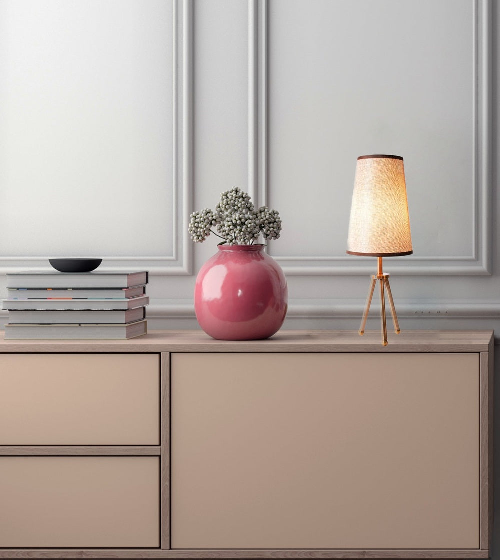 Brown Bedside Table Tripod Desk Lamp
