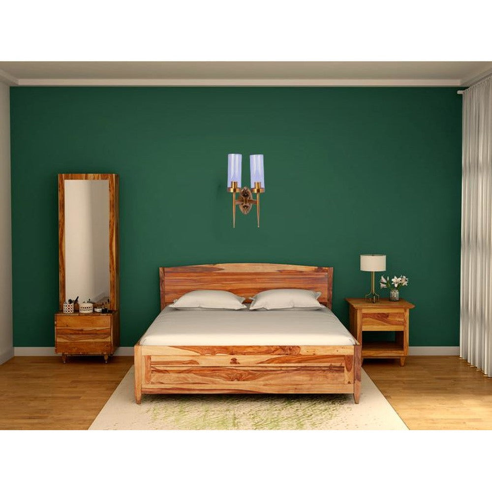 Bronze Wall Light With Wave Glass - 2 Light-Starry Night