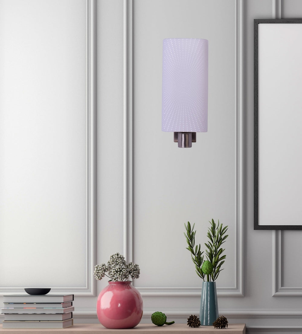 White Glass Wall Light With Pattern