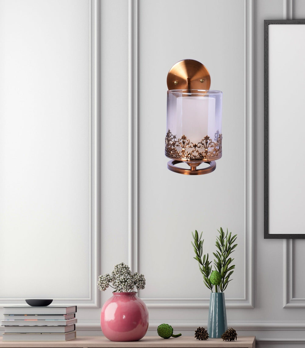 Rose Gold Wall Light With Design Frame