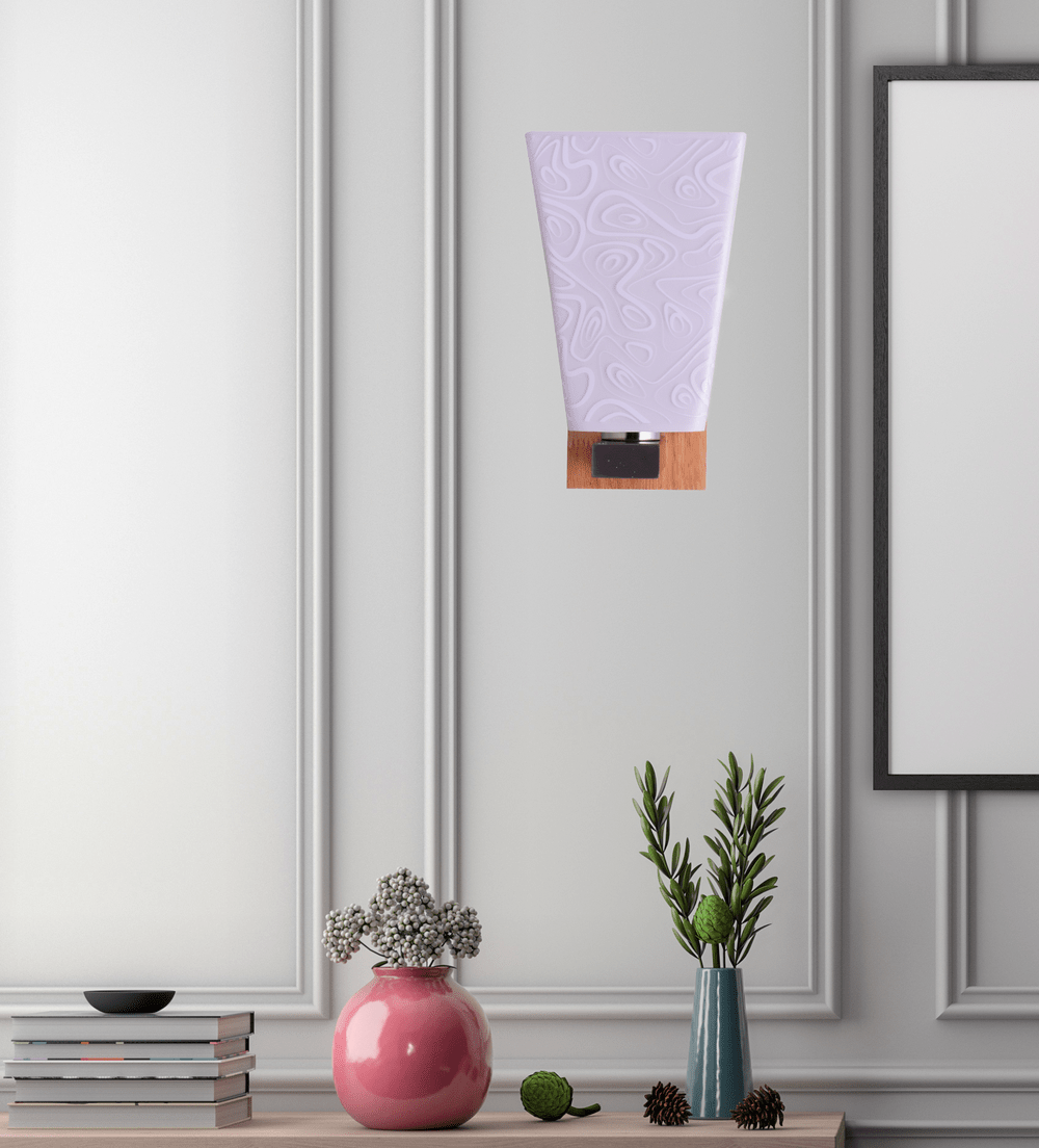 Decorative White Wall Light with Brown Back