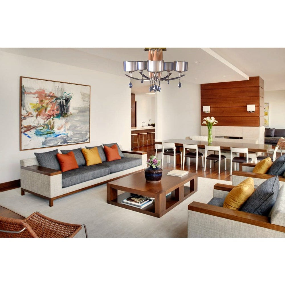 Modern Chandelier With White Glass Shades-Starry Night