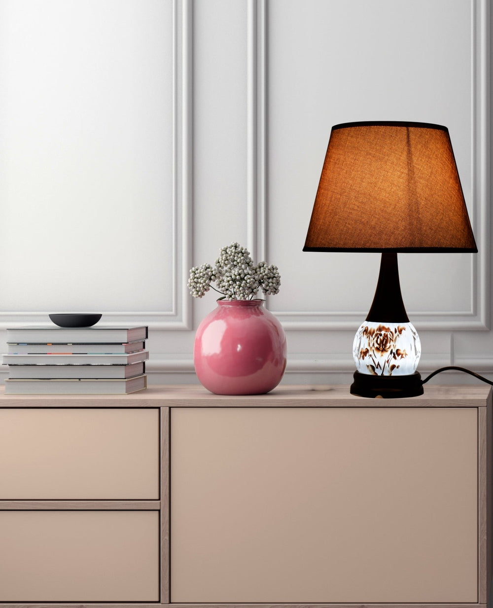 Brown Flower Table Lamp