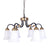 Black Downlight Chandelier With 6 White Glass-Starry Night