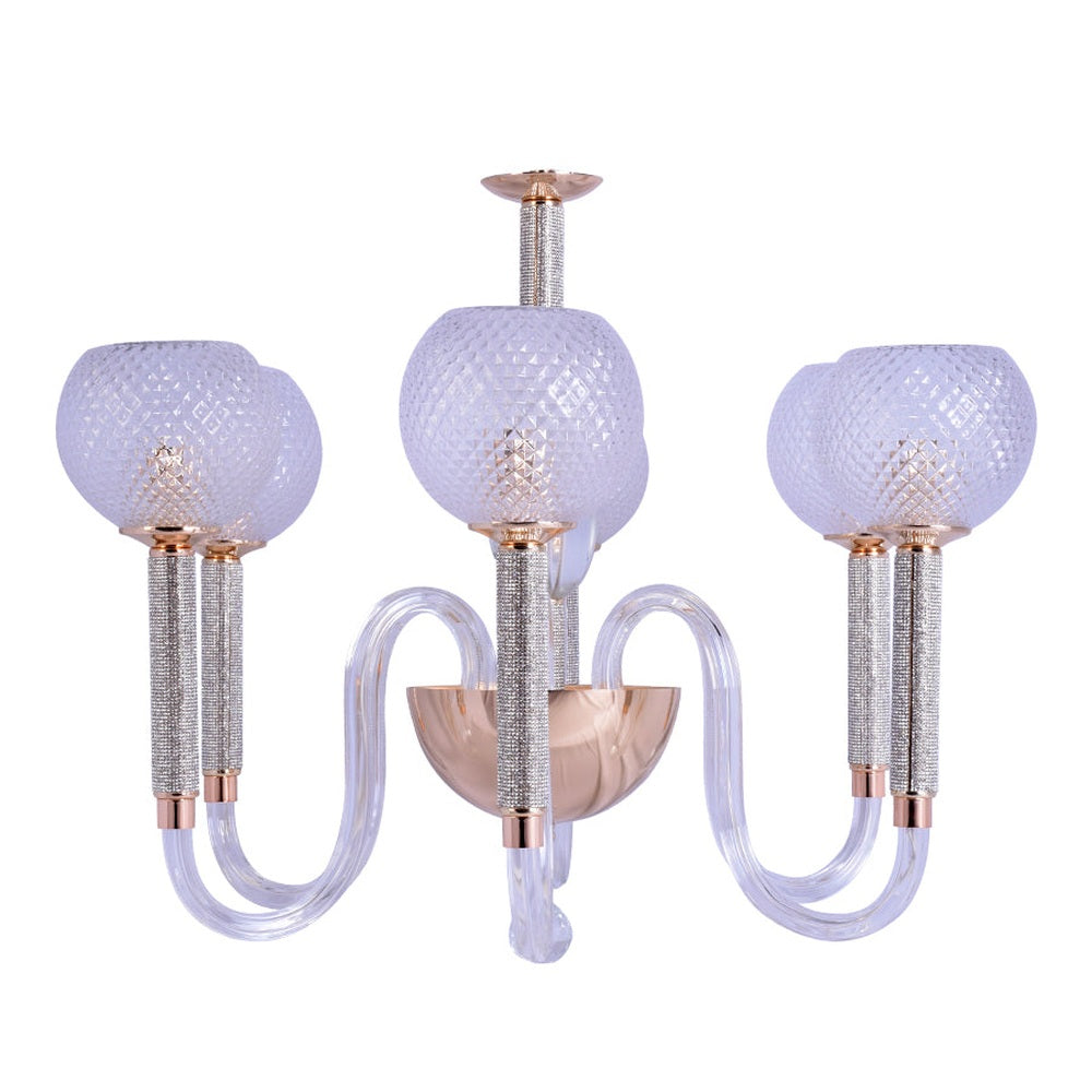 Crystal Globe Chandelier - 6 Light-Starry Night