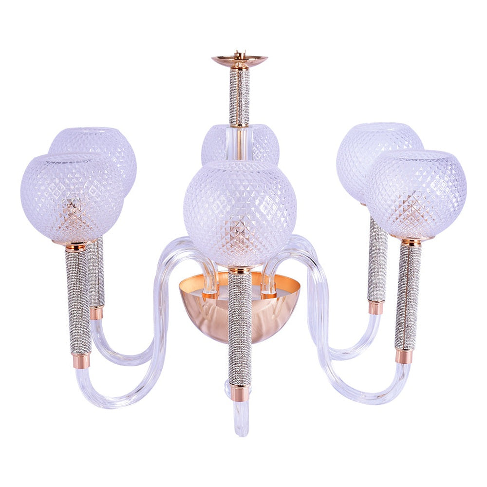 Crystal Globe Chandelier - 6 Light-Starry Night