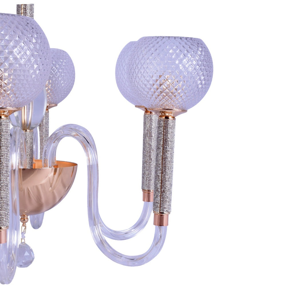 Crystal Globe Chandelier - 6 Light-Starry Night