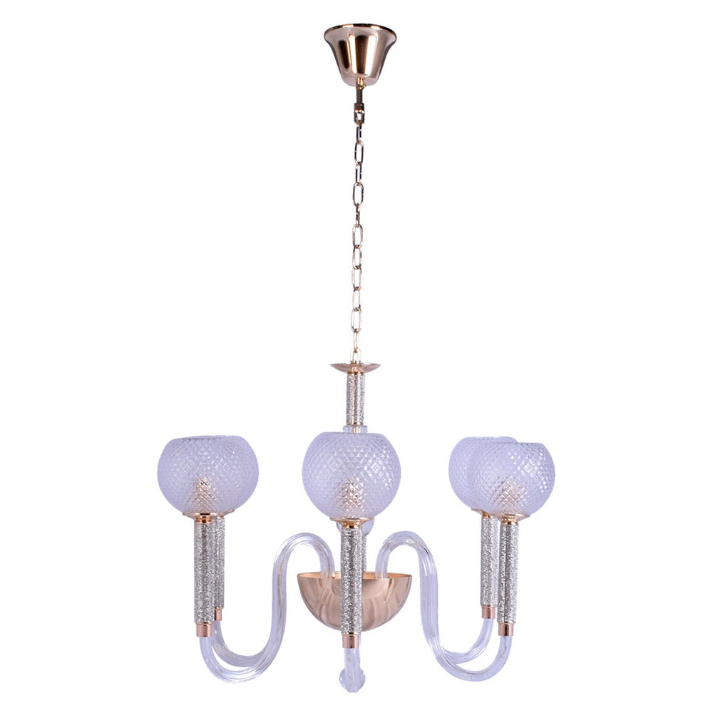 Crystal Globe Chandelier - 6 Light-Starry Night