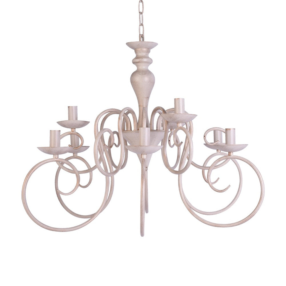 Elegant White Chandelier 9 Light-Starry Night