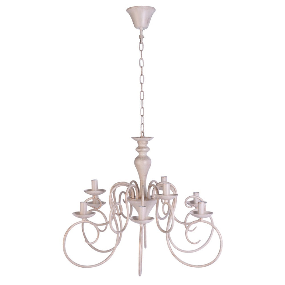 Elegant White Chandelier 9 Light-Starry Night