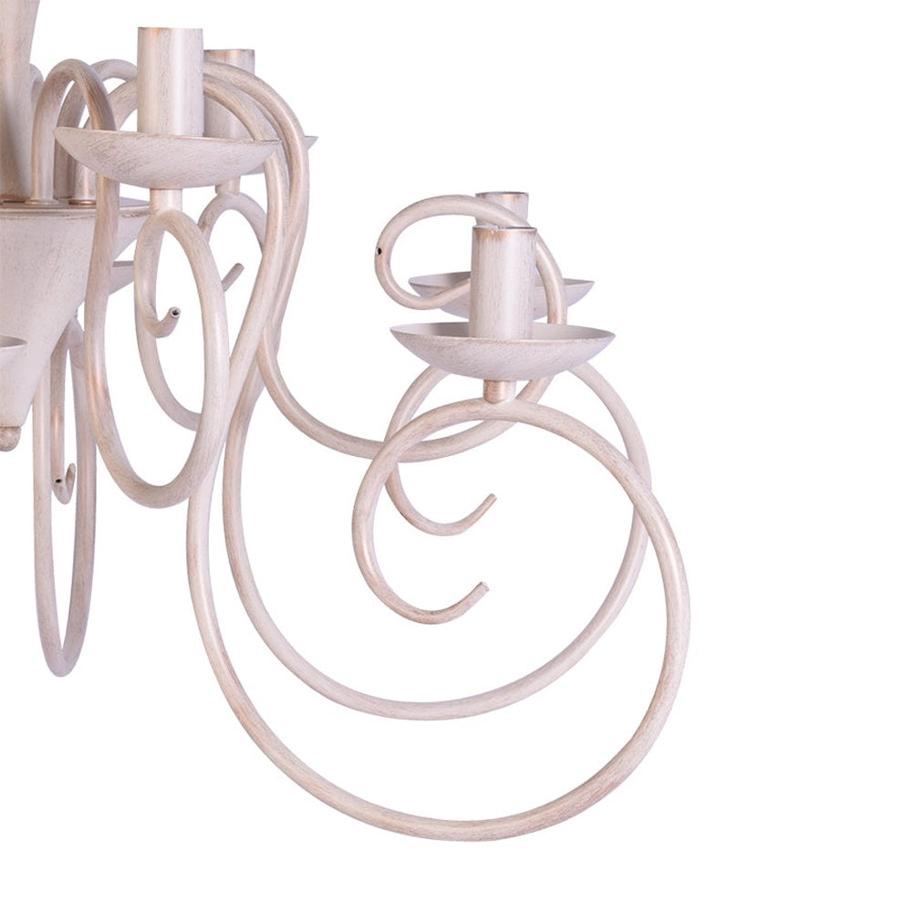 Elegant White Chandelier 9 Light-Starry Night