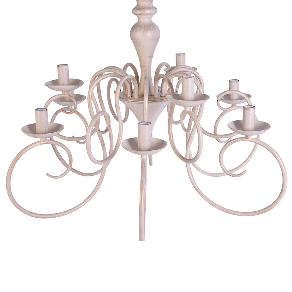 Elegant White Chandelier 9 Light-Starry Night