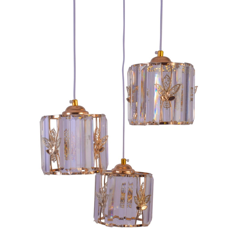 Butterfly Crystals Set of 3 Hanging Light