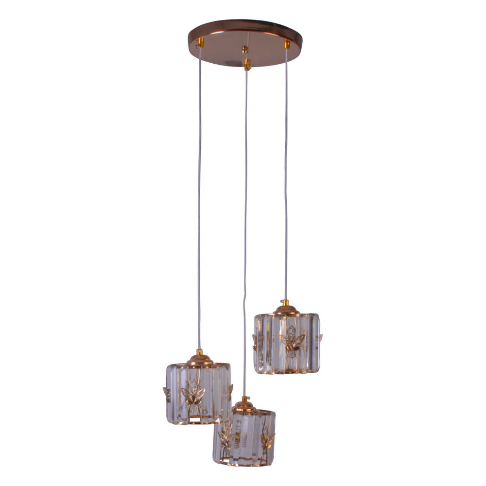 Butterfly Crystals Set of 3 Hanging Light