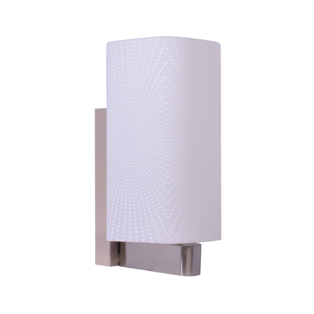 White Glass Wall Light With Pattern-Starry Night