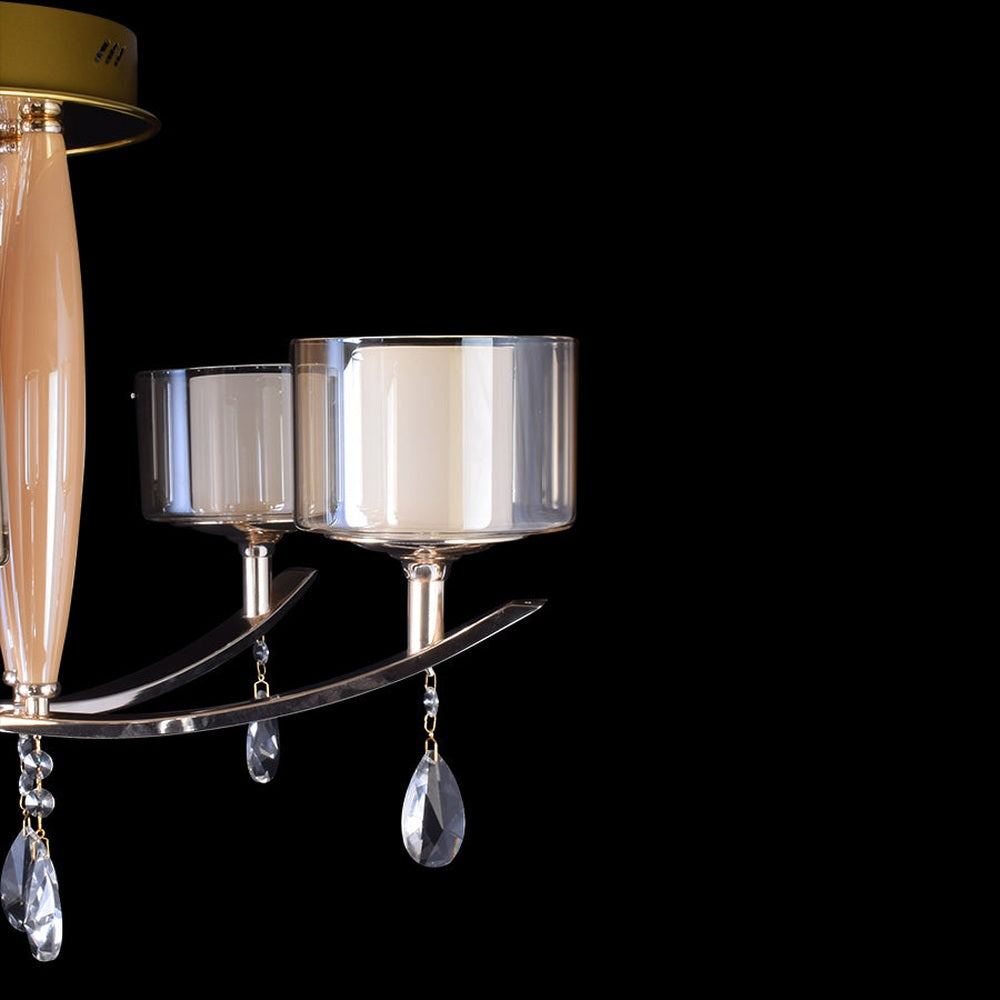 Modern Chandelier With White Glass Shades-Starry Night