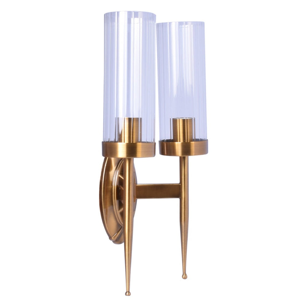 Bronze Wall Light With Wave Glass - 2 Light-Starry Night