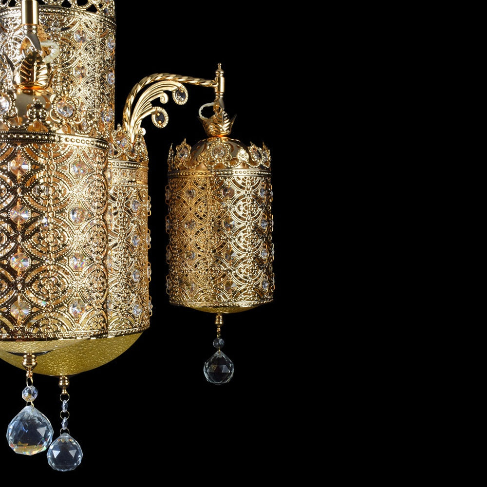 Gold Chandelier - 7 Lights-Starry Night