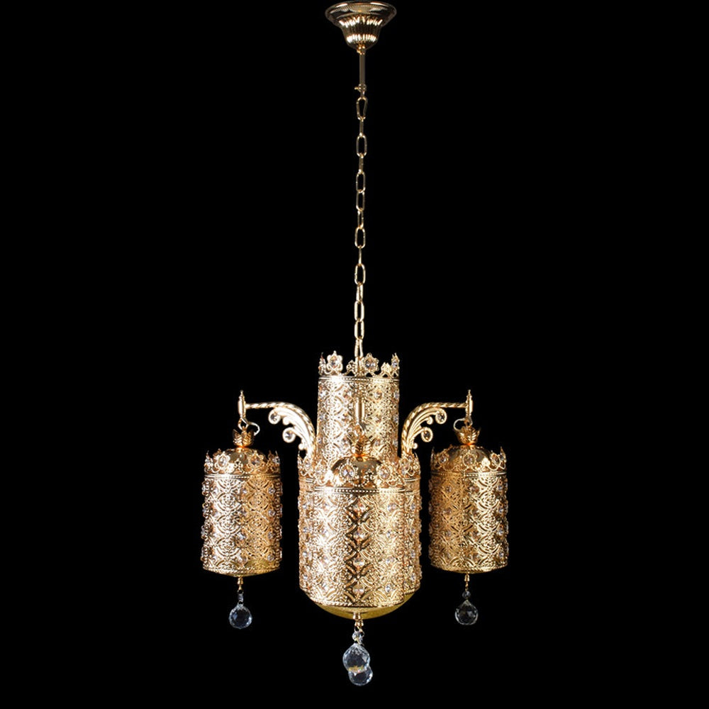 Gold Chandelier - 7 Lights-Starry Night