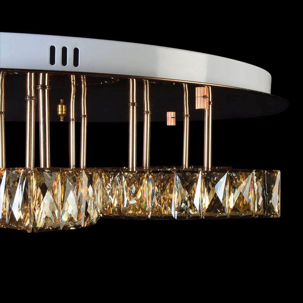 Gold With Crystals Ceiling Light - Flower Pattern-Starry Night