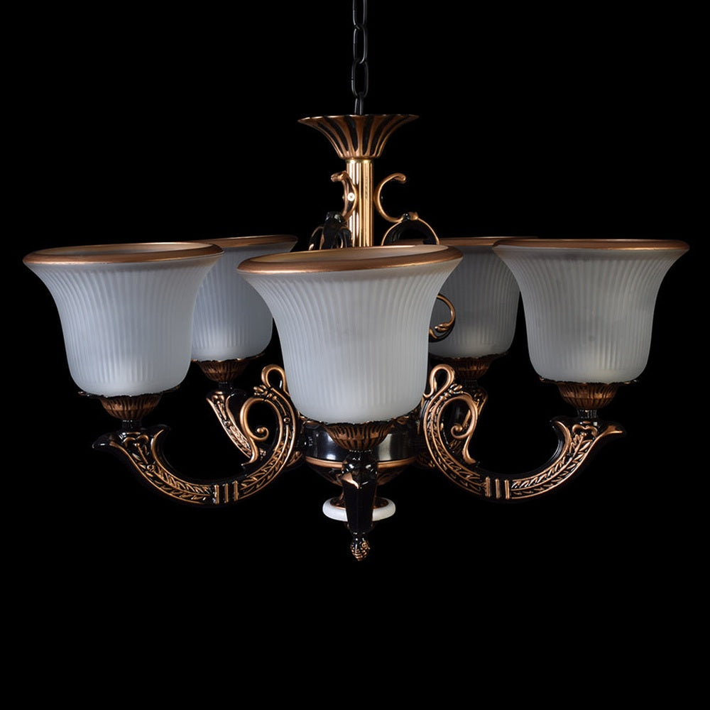 Brown Mini Chandelier - 5 Lights-Starry Night