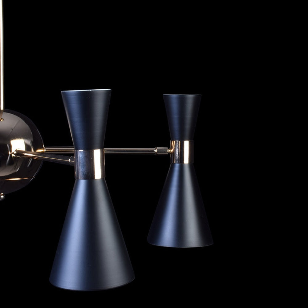 Urban Chandelier Black With Gold - 6 Lights-Starry Night