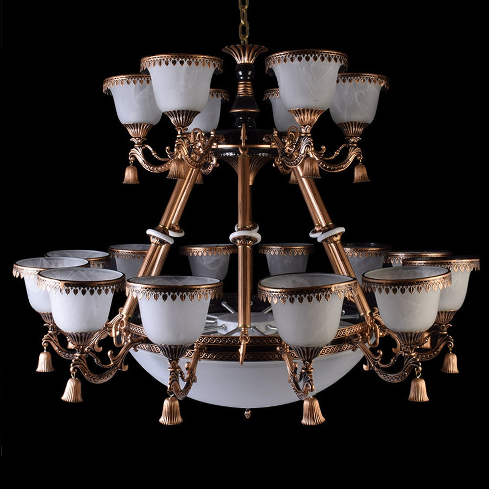 Brown 2 Layer Chandelier - 18 Lights-Starry Night