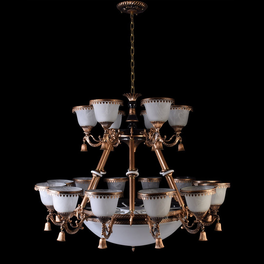 Brown 2 Layer Chandelier - 18 Lights-Starry Night