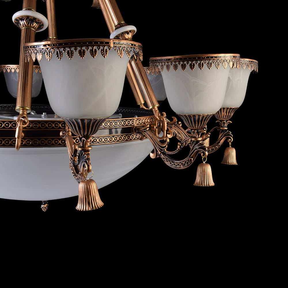 Brown 2 Layer Chandelier - 18 Lights-Starry Night