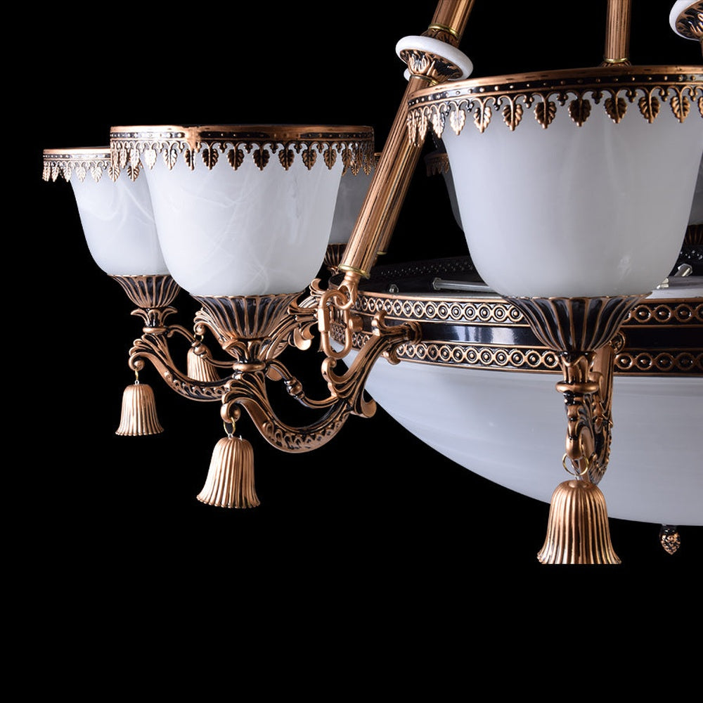 Brown 2 Layer Chandelier - 18 Lights-Starry Night