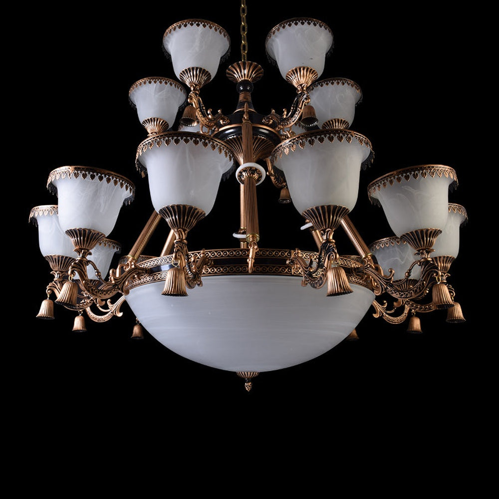 Brown 2 Layer Chandelier - 18 Lights-Starry Night