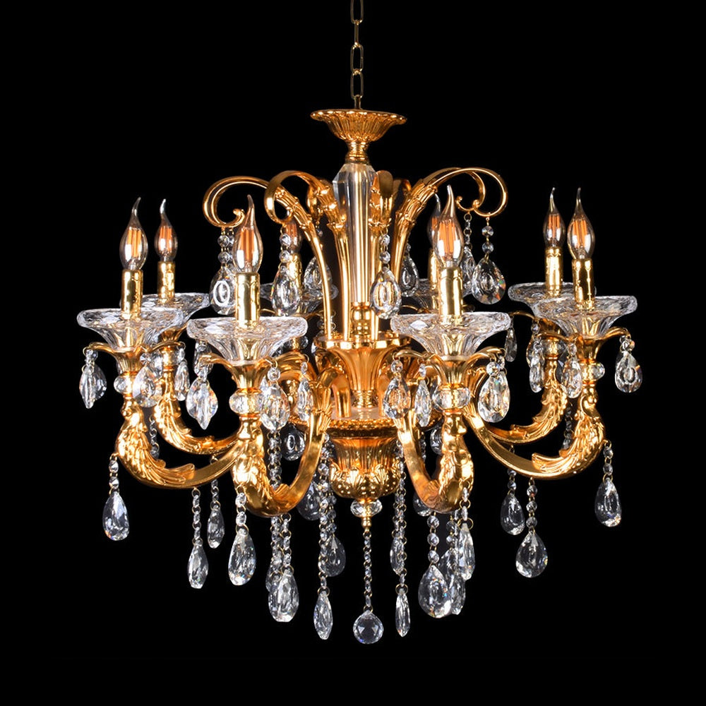 Gold Chandelier - 8 Lights-Starry Night