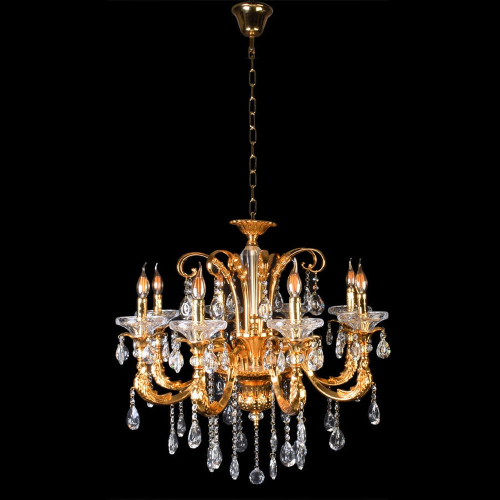 Gold Chandelier - 8 Lights-Starry Night