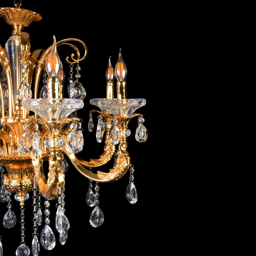 Gold Chandelier - 8 Lights-Starry Night