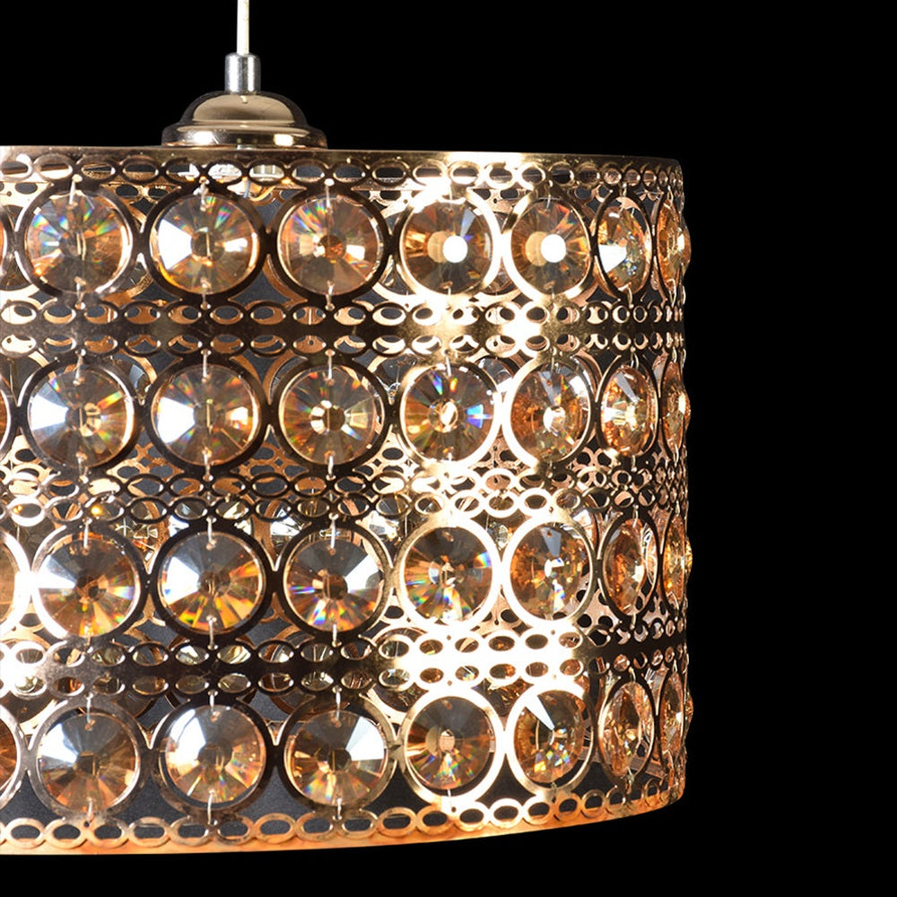Gold With Crystals LED Pendant Light - 7 watts-Starry Night