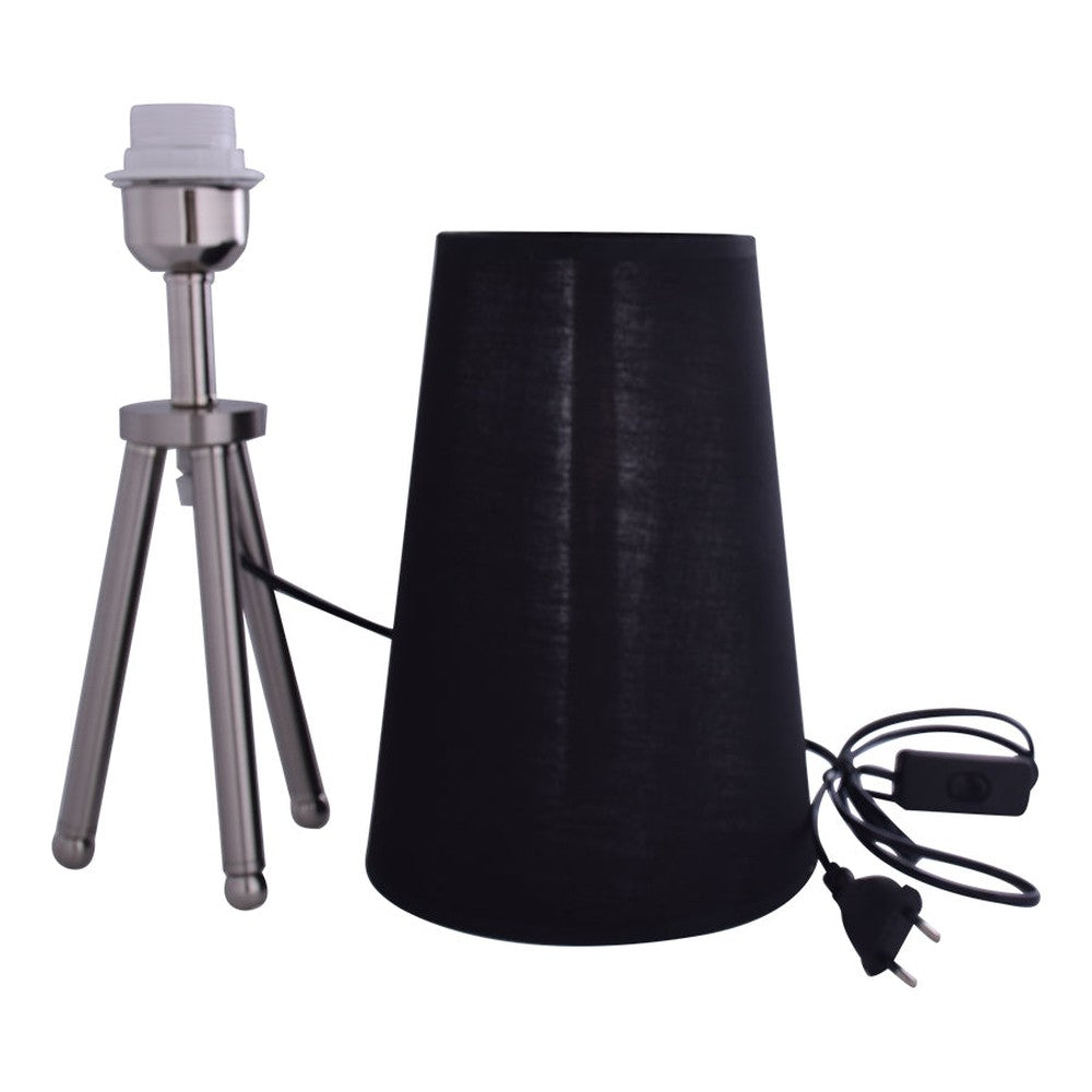 Silver Tripod Table Lamp With Black Shade-Starry Night