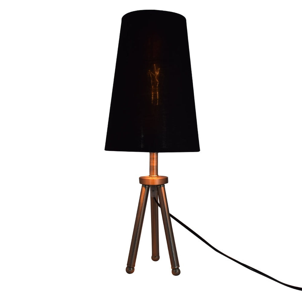 Silver Tripod Table Lamp With Black Shade-Starry Night