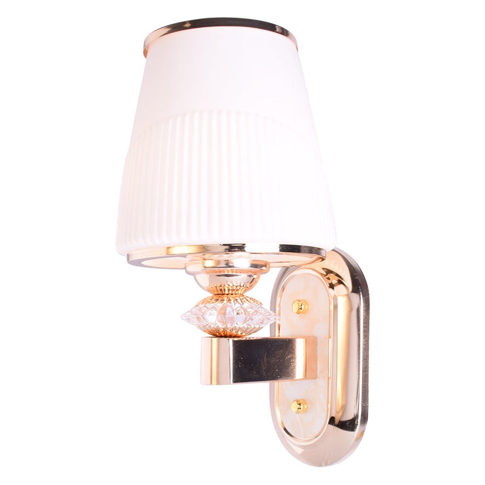 Golden Wall Light with White Glass Shade-Starry Night
