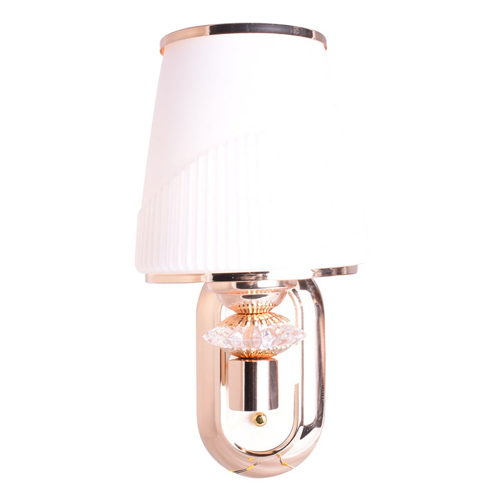 Golden Wall Light with White Glass Shade-Starry Night