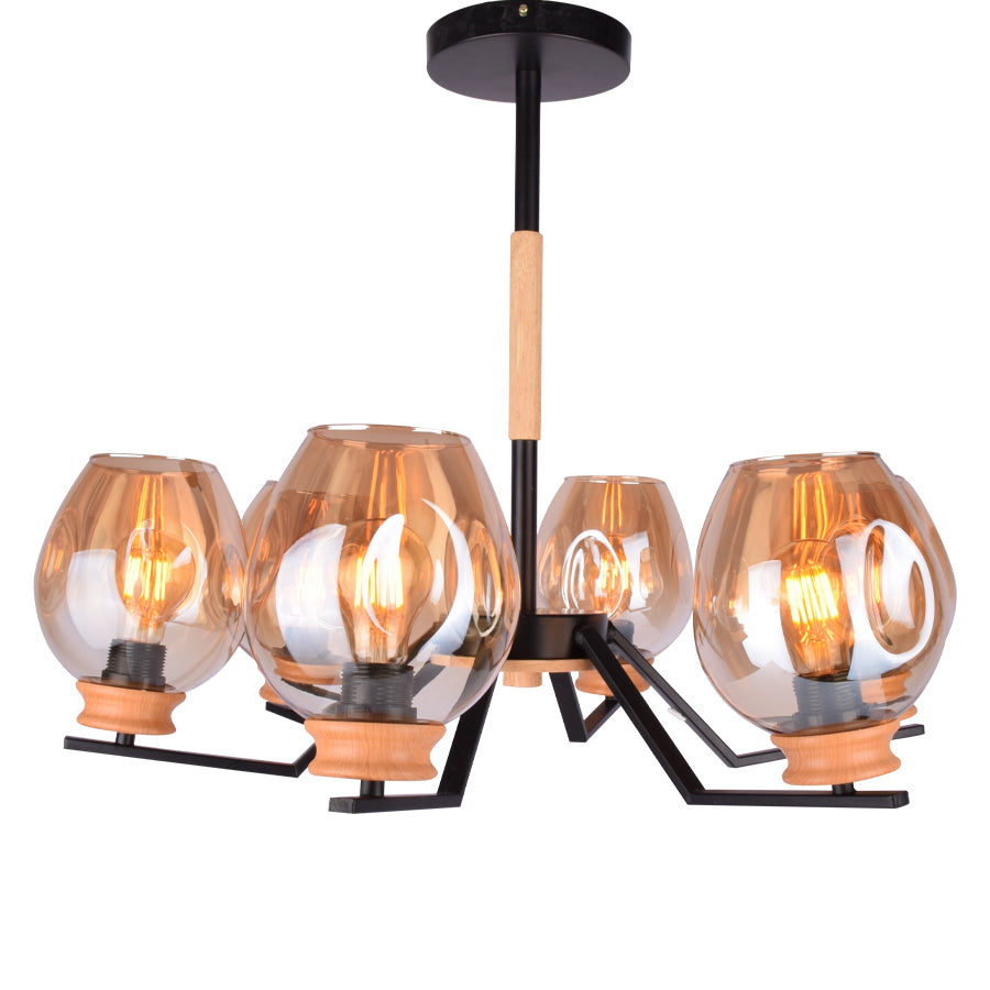 Modern Chandelier 6 Lights with Glass Shades
