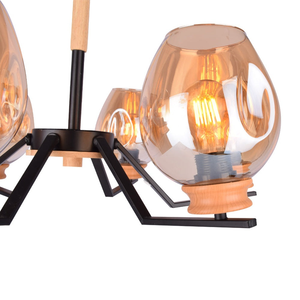 Modern Chandelier 6 Lights with Glass Shades