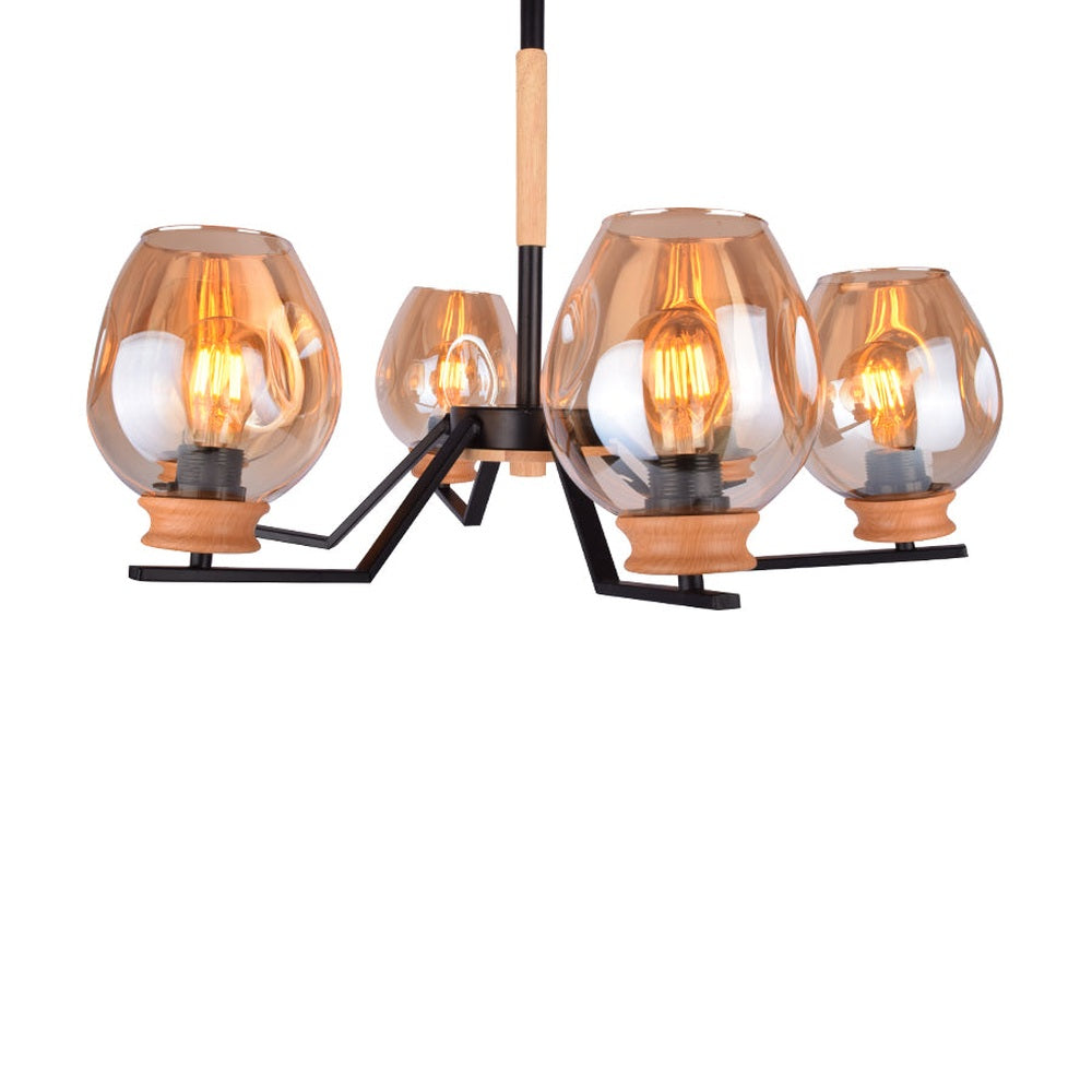 Modern Chandelier 6 Lights with Glass Shades