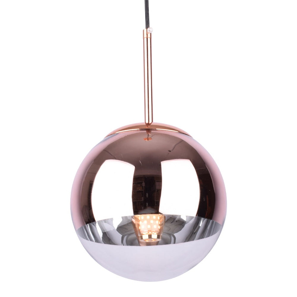 Rose Gold and White Pendant Light