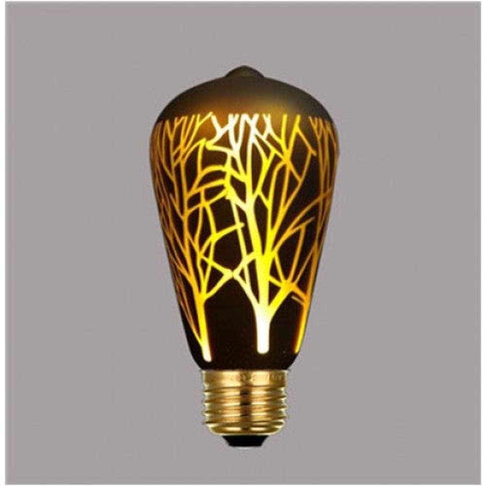 Black Decorative LED Bulb (Laser Design, Edison),Warm White-Starry Night