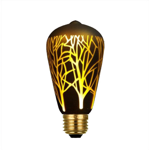 Black Decorative LED Bulb (Laser Design, Edison),Warm White-Starry Night
