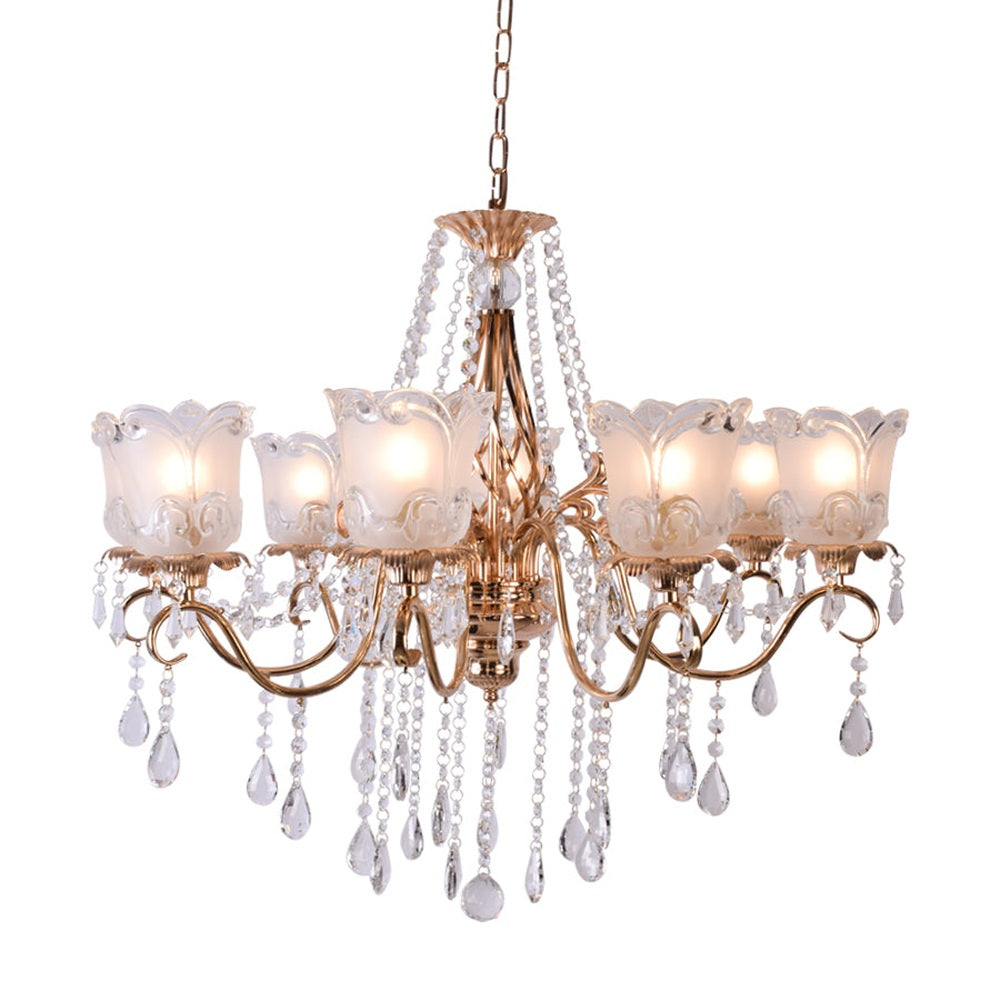 Elegance Crystals Chandelier, 8 Lights