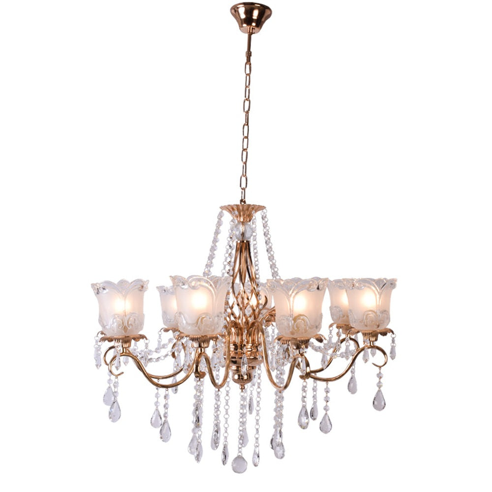 Elegance Crystals Chandelier, 8 Lights