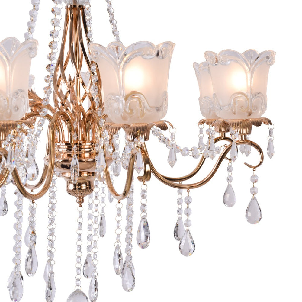 Elegance Crystals Chandelier, 8 Lights
